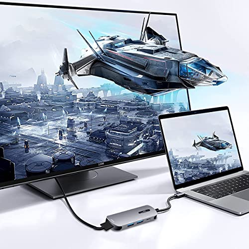 Verilux® USB C HUB 4 in 1 to HDMI Adapter with 4K 30Hz 2.0 3.0 Multiple Port Type for Laptop with PD 100W Data 20CM Long Cable MacBook Pro Air 2 PCS