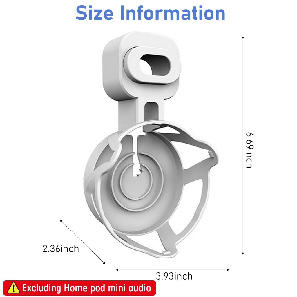 ZORBES® Wall Mounted Holder for Apple Homepod Mini Speaker Wall Holder for Homepod Mini with Cord Management Homepod Mini Mount Space-Saving Accessory for HomePod Mini Smart Home Speaker (Only Holder)