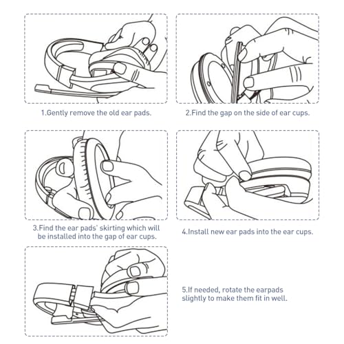 ZORBES® arPads Cushions for Skullcandy Crusher/Evo/Hesh 3 Headphones & More | Improved Durability & Thickness for Improved Comfort and Noise Isolation