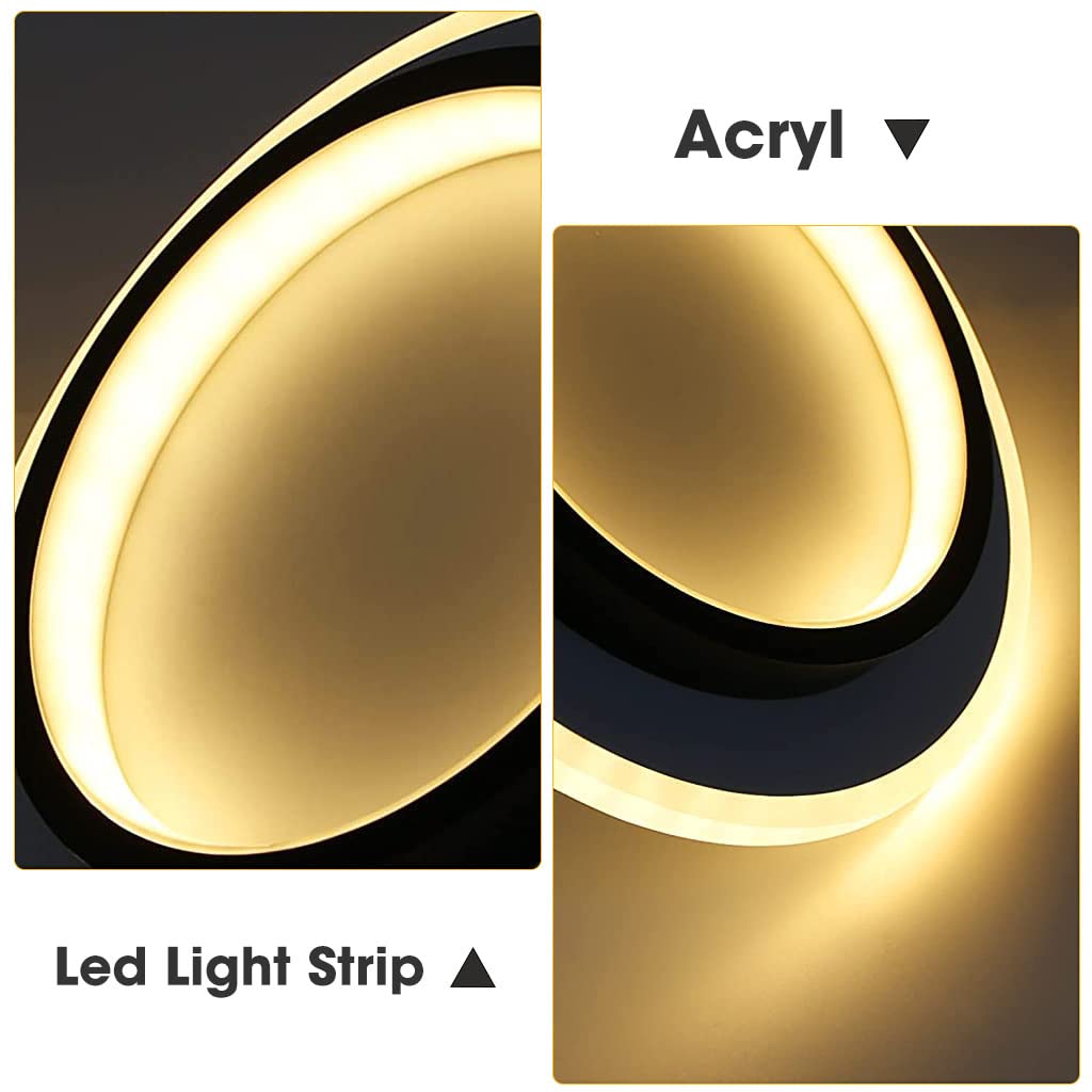 Verilux LED Ceiling Light for Small Rooms featuring 24W illumination and acrylic round shade