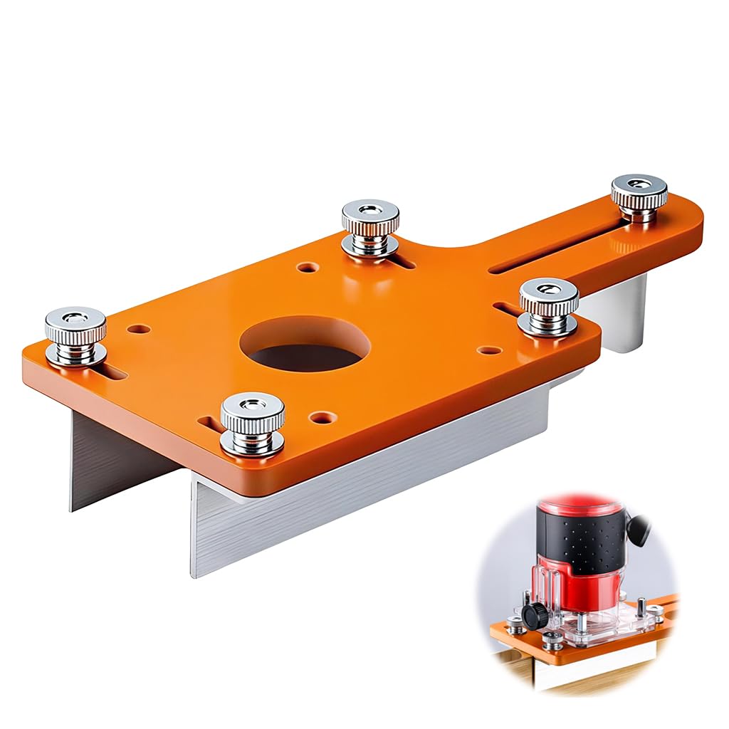 Serplex® Trim Router Slotting Tool Adjustable Positioning & Slot Cutting Jig Compatible with Trim Routers Aluminum Alloy Base Plate for Edge Trimmer