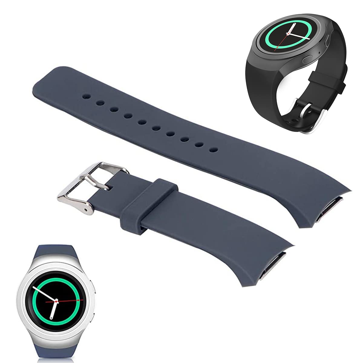 ZORBES® Grey Sport Silicone Strap for Men and Women for Samsung Gear S2 R720/R730 Watch Belts Smart Watch Straps