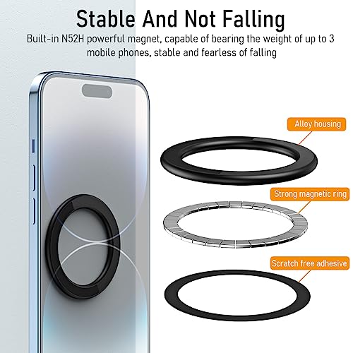 ZORBES® MagSafe Ring Wall Mount Magnetic Mobile Holder for iPhone 15 14 13 12 Pro Max Plus with Case Slim Adhesive Phone Grip 2PCS