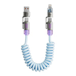 Verilux® 240W 4-in-1 Retractable Coiled Charging Cable