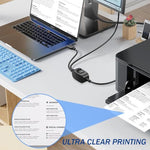 Verilux® 5FT Printer Cable with Switcher Dual USB to USB-B for Two Computers Nylon Gold Plated for HP Canon Dell Epson Lexmark Xerox Samsung and More 2PCS