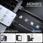 Verilux® 10Ft 3M Micro USB Cable 5V 2A Fast Charging 480Mbps Data Sync Nylon Braided for Phone Tablet Port Enabled Mobile 3PCS