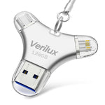 Verilux Pendrive 128GB for iPhone and Android featuring 4 in 1 USB Type C Design | Metal Body