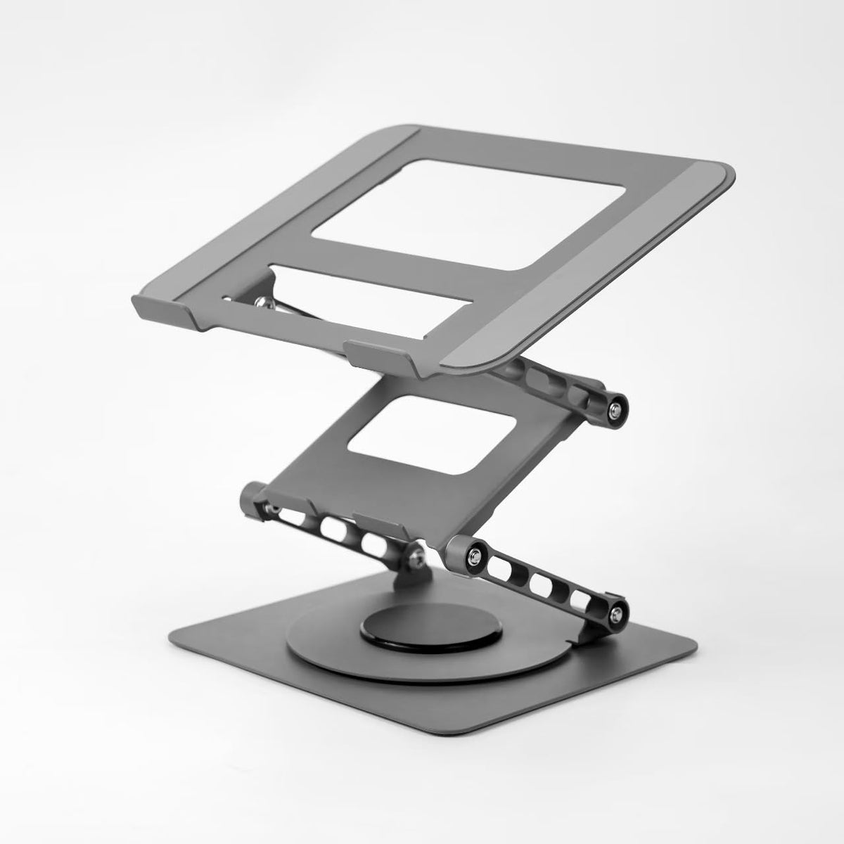 ZORBES® 360° Rotatable Carbon Steel Laptop Stand, Adjustable Ergonomic Laptop Riser for 10-17 Inch Devices, Foldable Desktop Cooling Holder with Silicone Pads for Office, Study & Gaming Use