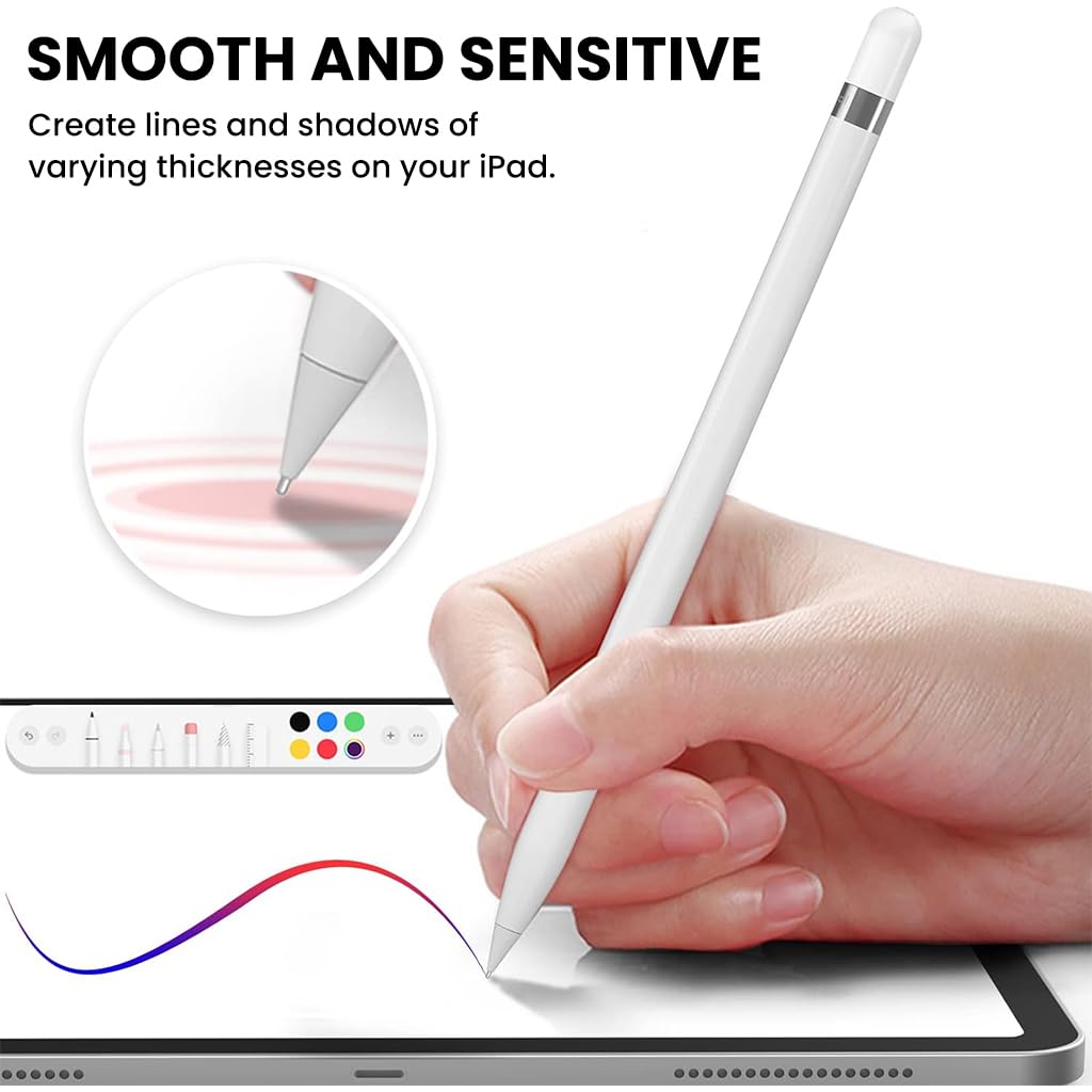 ZORBES® Tips for Apple Pencil 1st & 2nd Generation, 2 Pack High Sensitivity Ordinary Nibs & 2 Pack Upgraded Longer Metal Wear-Resistant Pen Like Nibs for Apple Pencil (USB-C)(4Pack)