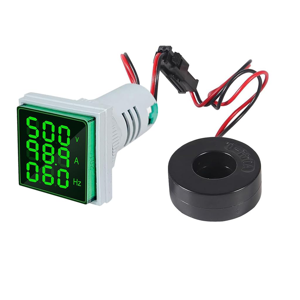 Serplex® LED AC Current Voltage Frequency Signal Light 60-500V 0-100A AC Digital Ammeter Voltmeter Backlight Display Voltage Detector Current Tester Gauge