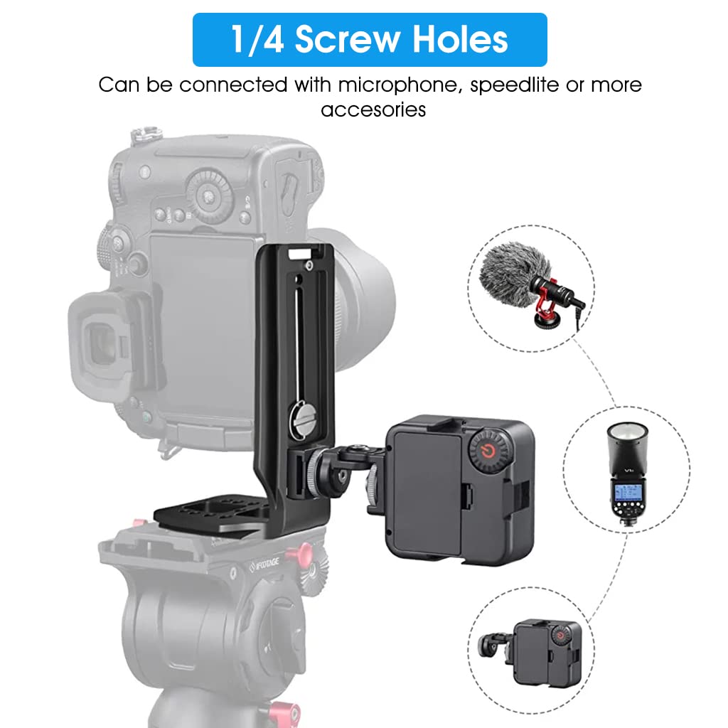 ZORBES® DSLR L Bracket for Camera, 1/4" Vertical Horizontal Video Shooting Switch Tripod Quick Release Plate Compatible with Nikon Sony DJI Osmo Ronin Zhiyun Stabilizer Tripod