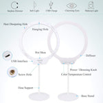 Zeitel® Smartphone Live Ring Light Multi-Functional Photography Fill Light Desktop Beauty Light for Selfie (White)