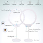 Verilux Ring Light for Video Conferences and Makeup featuring 10 in Design | Adjustable 3200–5500K Dimmable LED