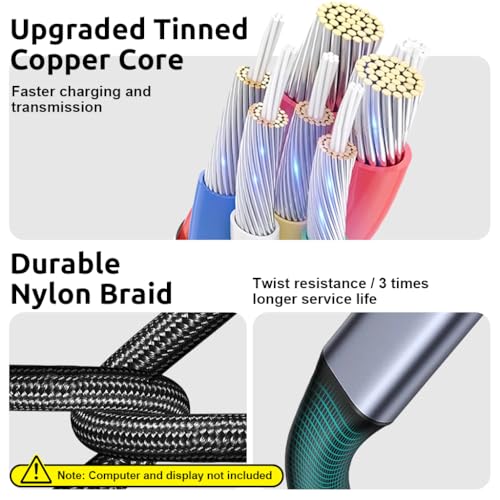 Verilux® Usb C Extension Cable 6.6Ft Type Male To Female Support 100W Pd Fast Charging 10Gbps Data Transfer 4K 60Hz Hd Video Output Compatible With iPad Pro Macbook Dell Grey 3PCS