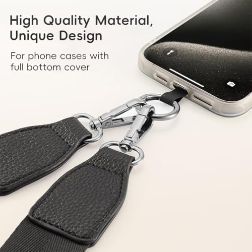 ZORBES® Fashion Phone Strap with Small PU Cash Bag Removable Shoulder Strap with Insert Sheet Anti-lost Universal Adjustable Polyester for Travel Daily 2 PCS