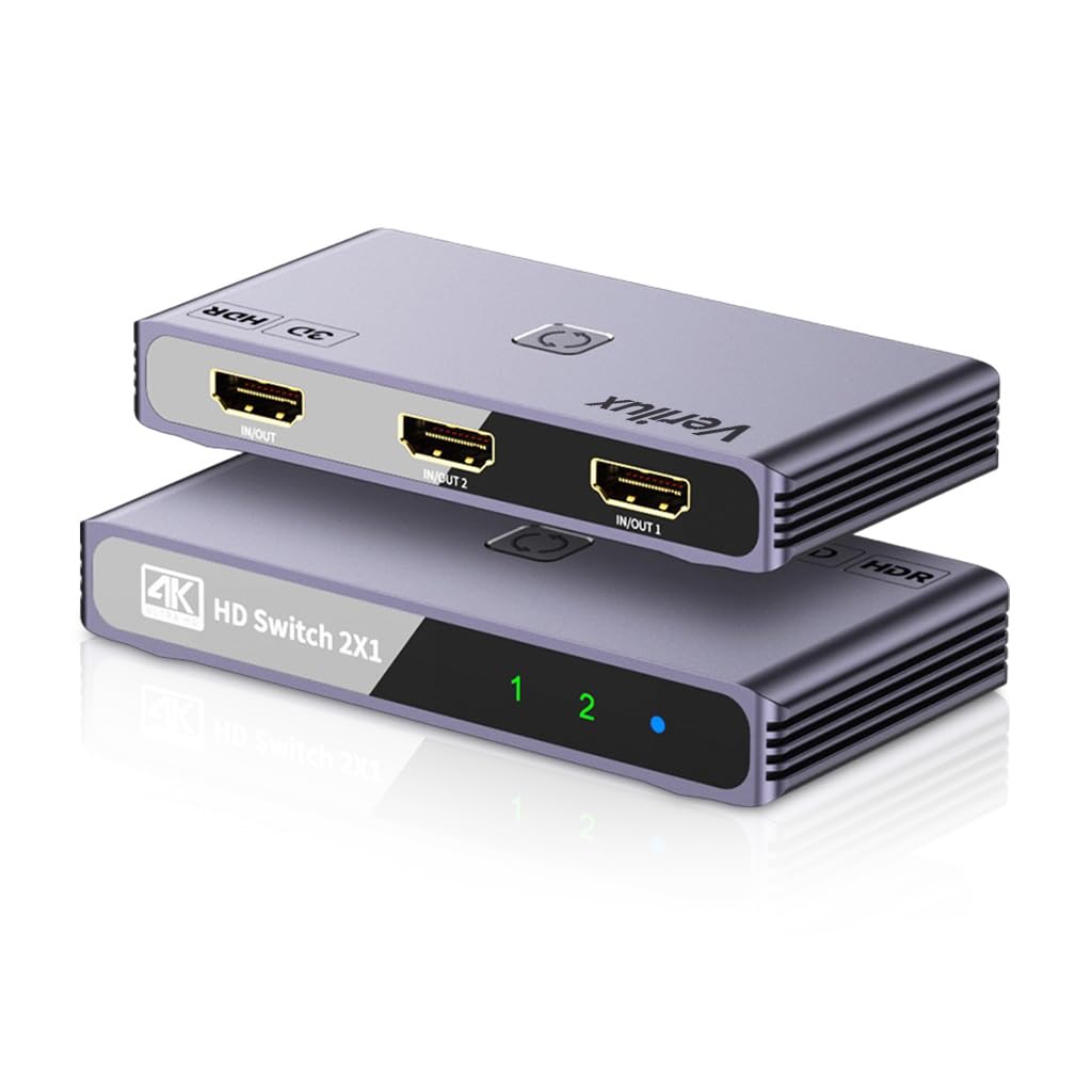 Verilux HDMI Splitter for TV and Gaming Consoles featuring 4K 60Hz Support | Plug and Play