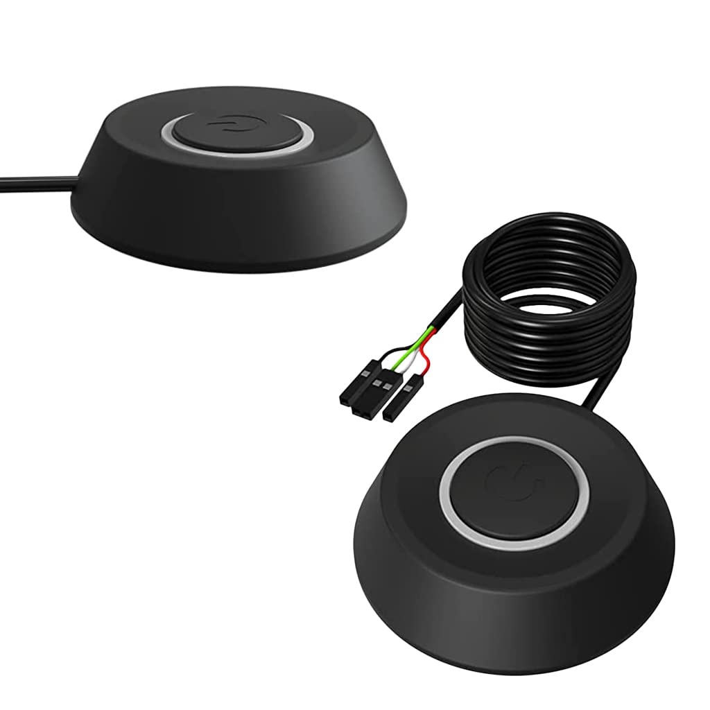 Verilux PC Power Button for Desktop Computer with LED and 2m Cables | External DIY Switch