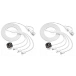 Verilux Multi Type C Cable 4 in 2 3.9 ft for iPhone and Galaxy featuring Magnetic Watch Charger | USB C to C Micro USB and Lightning Connectors