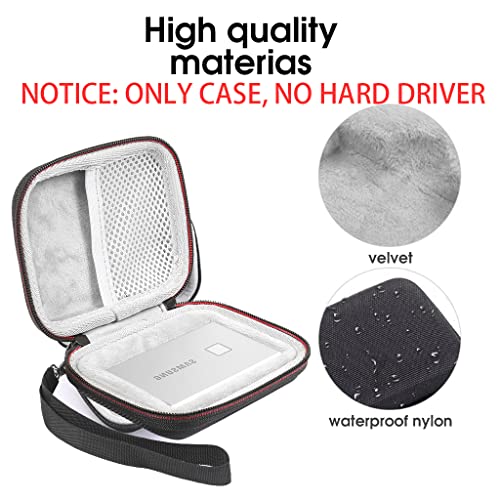 ZORBES® Storage Bag for Samsung T7 Touch Portable SSD Shockproof Travel Organizer Case with Handstrap for 500Gb 1Tb 2Tb USB 3.2 External SSD Only Bag Black 2PCS