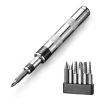 Serplex® 6 in1 1/4 inch Impact Screwdriver Impact Drive Rusted Stuck Broken Fasteners Remover Screwdriver Set with Complete Specifications-Silver