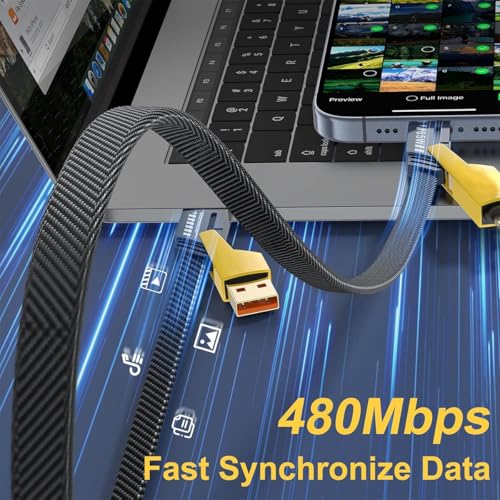 Verilux® 4 in 1 USB to Type C Cable 3.3Ft PD 65W Fast Charging Data Transfer Support Thunderbolt Light-ning Type A Equipment for iPhone 16 15 Galaxy S25 S24 MacBook iPad 2 PCS