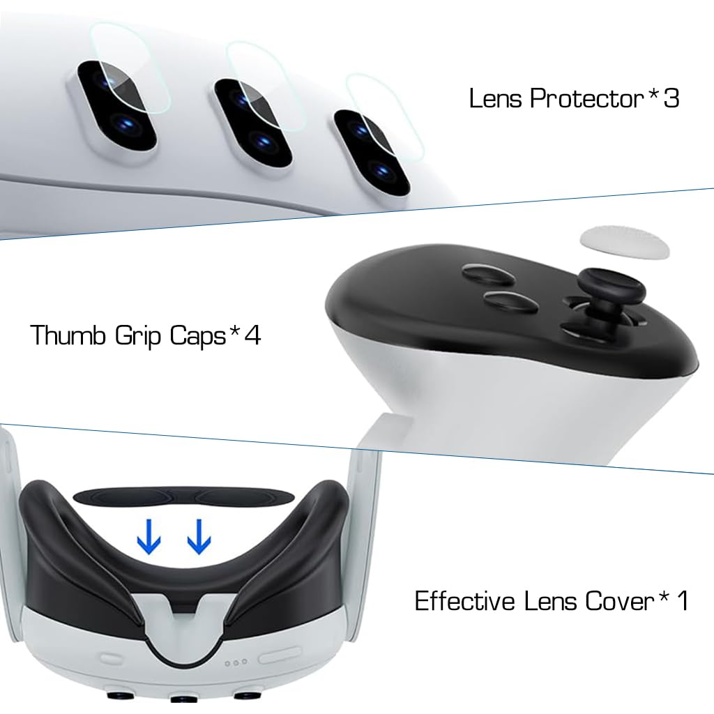ZORBES® Protective Case for Meta Quest 3, Protective Shell Cover for Oculus Quest 3, VR Accessories for Meta Quest Protective Shell Cover, Lens