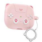 ZORBES® Earbuds Case Cover for Samsung Galaxy Buds 3 Protective Silicone Skin Cover with Carabiner Fashion Retro Gaming Machine Earbuds Case Cover for Samsung Galaxy Buds 3/3 Pro, Pink