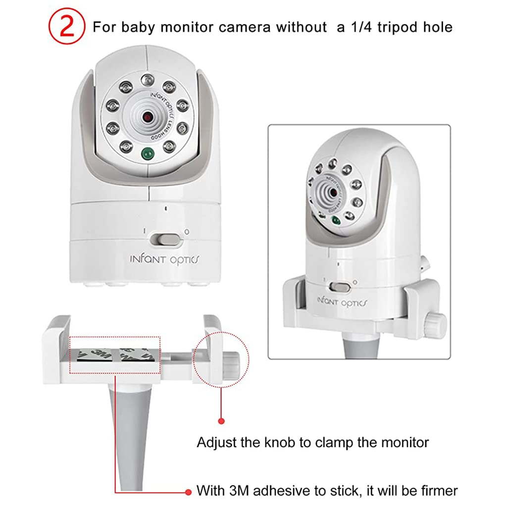 Zeitel® Baby Monitor Mount Universal Baby Security Camera Holder Baby Camera Holder Baby Monitor Shelf Baby Camera Crib Stand Compatible with Infant Optics DXR 8/DXR-8 Pro and Most Other Baby Monitors