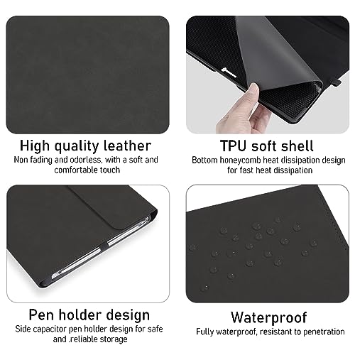 ZORBES® Laptop Case for Surface Pro 9 10 11 13 inch Anti-Scratch Protective Fashion Solid Color TPU with Pen Holder Not Include Keyboard or Stylus Black 2 PCS