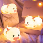 Verilux ELEPHANTBOAT Cartoon Duck Night Lights for Kids Cute Duck Night Light Soft Silione Lamp USB Rechargeable Nursery Night Light for Boys Girls Bedroom