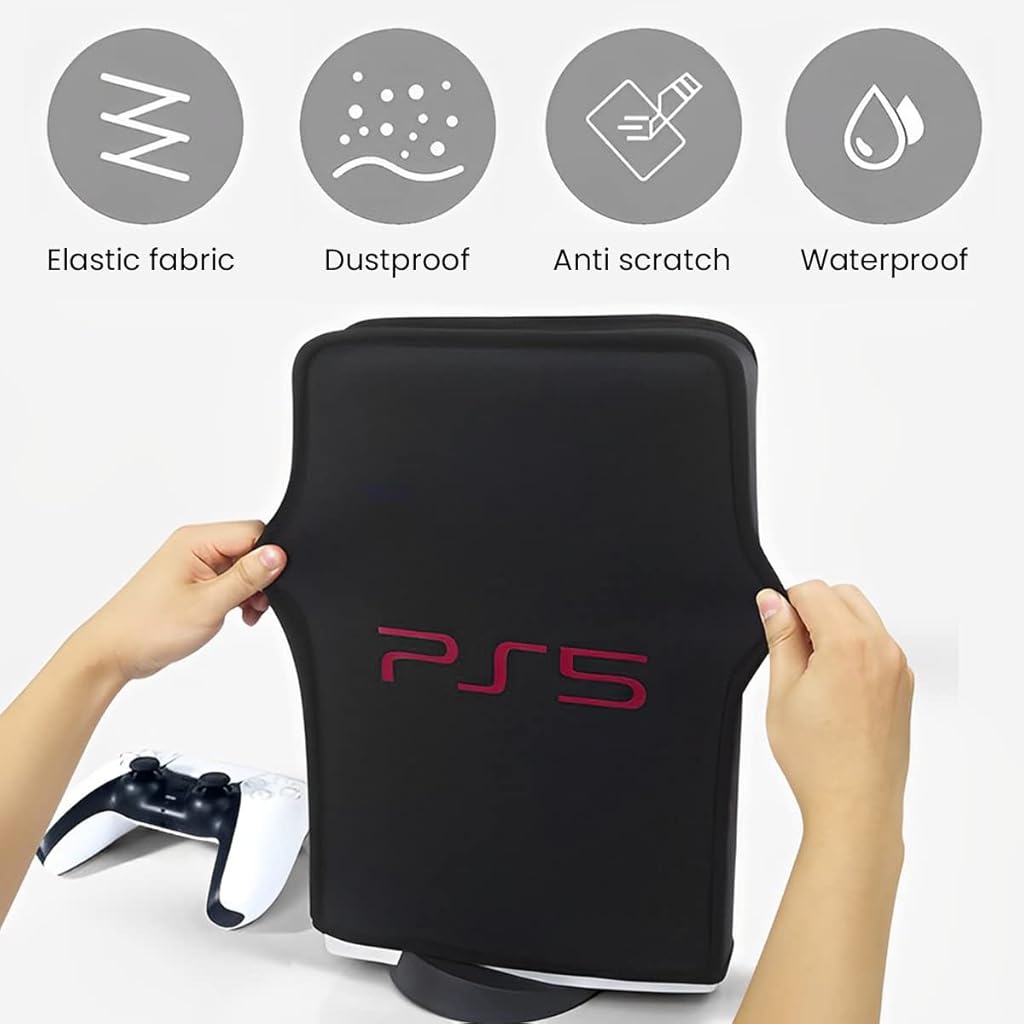 ZORBES® Dust Cover for SONY PS5 Console, Dust Proof Cover Protective Case Anti Scratch Waterproof Case for Sony PlayStation 5 Game Console Cover Sleeve for PS5 Accessories Digital Edition&Disc Edition