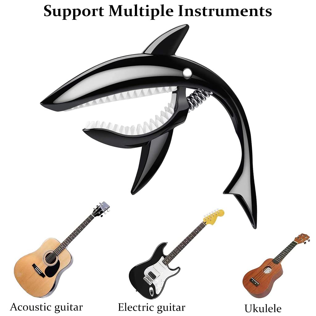 ZORBES® Guitar Capo for Acoustic and Electric Guitars, Creative Capo Zinc Alloy Guitar Capo for Ukulele, Electric And Acoustic Guitars (Black)