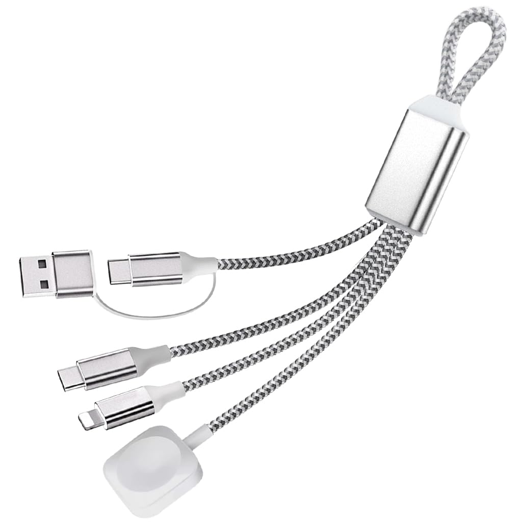 Verilux 3 in 2 PD 60W Type C Cable for Fast Charging featuring Magnetic Wireless Dock | 5.9ft Nylon Braided Design