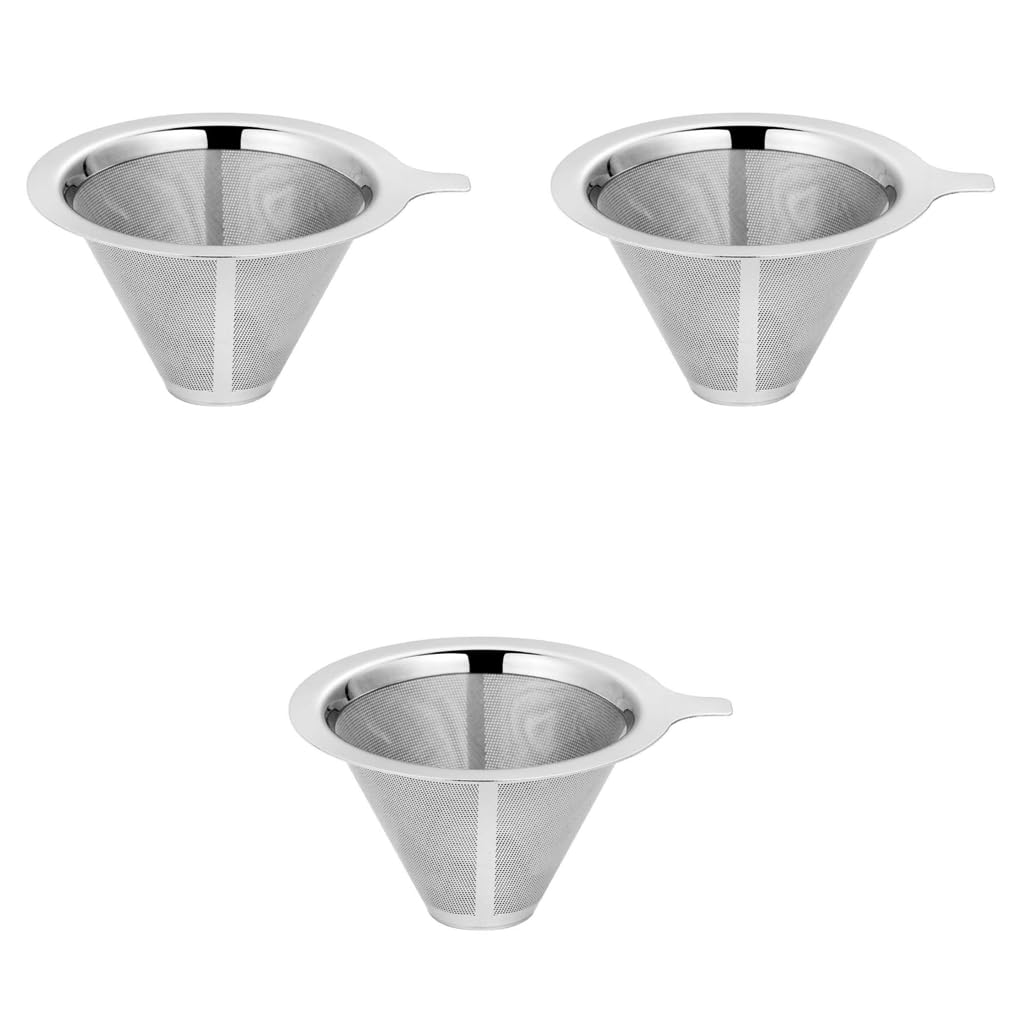 Verilux Pour Over Coffee Dripper for One to Two Cups with Stainless Steel Filter | 3PCS