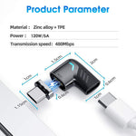 Verilux Magnetic USB C Adapter for Laptops and Smartphones featuring 120W PD Fast Charging | 90° Zinc Alloy Connector