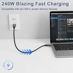 Verilux® PD 240W Type C Cable Fast Charging, 20CM C Type Charger Cable with 80Gbps Data Transfer & 16K@60Hz UItra HD Dislay for Thunderbolt 5/4/3, iPhone 17/16/15, Galaxy S25/S24/S23