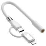 Verilux Lightning to 3.5 mm Headphone Jack Adapter for iPhone and USB C | 24bit 96kHz Audio