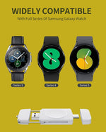 ZORBES® Portable Watch Charger for Samsung Galaxy Watch 5 - USB C & USB A Watch Charger [OTG] for Galaxy Watch, Wireless Charger for Galaxy Watch 4/4 Classic/3/Galaxy Active 2