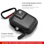 ZORBES® Carry Case for Insta360 Ace Pro Action Camera EVA Hard Anti-Scratch with Carabiner Dual Zipper Protective Compatible Mount Attachment Black 3PCS