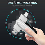 Verilux Pendrive 128GB with USB 3.2 Dual Connector Type C and A for Laptop and Android | 360° Rotation Design