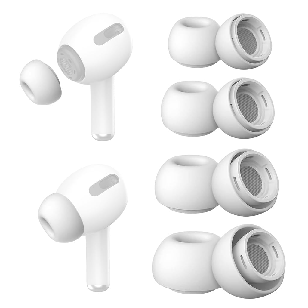 ZORBES® 4 Pairs Ear Tips Replacement for Air Pods Pro and Air Pods Pro 2, Silicone Anti-Slip Earbuds Eartips, Silicone Cover Silicone Replacement Ear Tips Replacement for AirpodsPro & Pro 2, XS/S/M/L