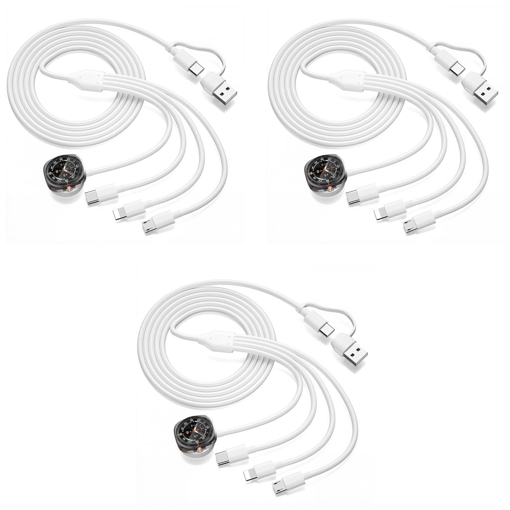 Verilux Multi Type C Cable for iPhone and Galaxy featuring 1.2m Length & Magnetic Charging | 4 in 2 Fast Charger