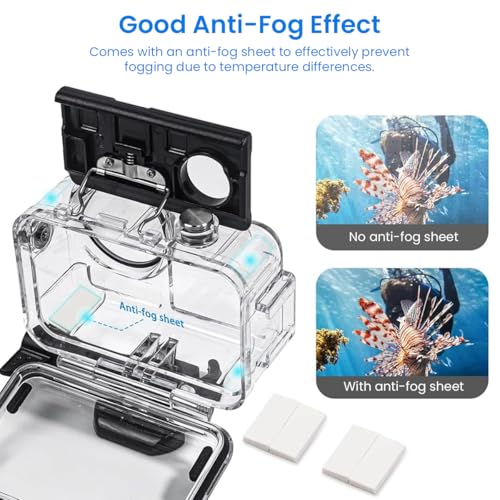 ZORBES® Waterproof Case for DJI Action 5PRO/4/3 with Anti-Fog Underwater Housing Shell Cage Supports 50M/164FT Deep Diving Scuba Snorkeling Swimming with Quick Release Screw, Camera Accessories