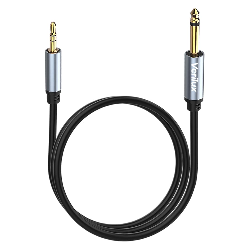 Verilux® 6.35mm to 3.5mm Stereo Audio Cable, 10Ft 1/4" Male To 3.5Mm 1/8" Male TRS Bidirectional Stereo Jack Cable, Audio Cable for Guitar, iPod, Laptop, Home Theater Devices, Speaker and Amplifiers