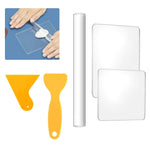 Serplex® 5Pcs Craft Clay Tools Polymer Clay DIY Tool, Acrylic Clay Roller with Acrylic Sheet Backing Board Plastic Scraper Assisted Shovel Rubber Clay Tools Molds for Shaping and Sculpturing Modelling