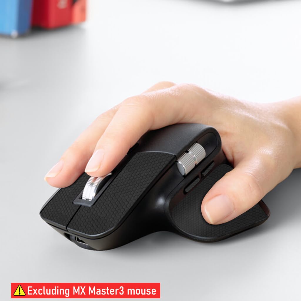 Verilux Mouse Grip Tape for MX Master 3 and 3S featuring Anti Slip Sweat Resistant 3PCS Set