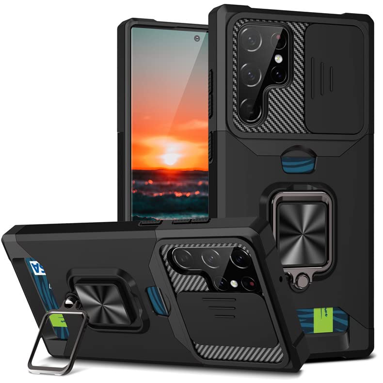 ZORBES® Case for Samsung Galaxy A56 5G, Invisible Stand Drop-Proof Case Black