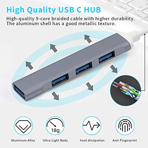 ZORBES® 4 in 1 USB Type C HUB OTG Adapter with 3 USB 2.0 & 1 USB 3.0 USB for MacBook Pro, Air iPad Samsung S10 Surface Pro, XPS, Laptop, PC, Flash Drive