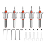 Serplex® 5Pcs Carbide Tipped 90° Countersink With Adjustable Low Friction Depth Stop Multifunctional Round Shank Bore Woodworking Drill Bit Taper Counterbore Wood Working Tools
