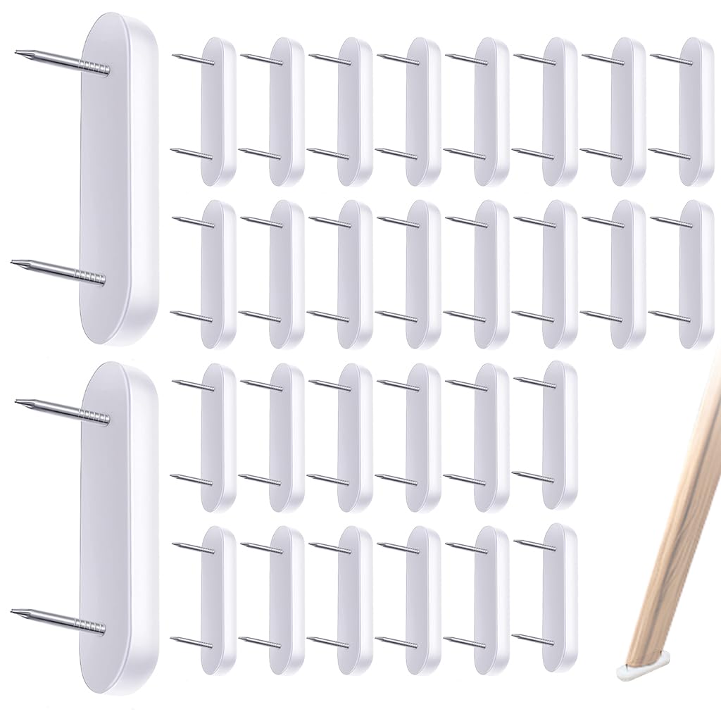 Serplex® Furniture Glide Nails for Wooden Chair Legs, 30Pcs Oval Nail-On Floor Protectors with Plastic Pads Anti-Scratch Nail Furniture Sliders for Hardwood & Tile Floors